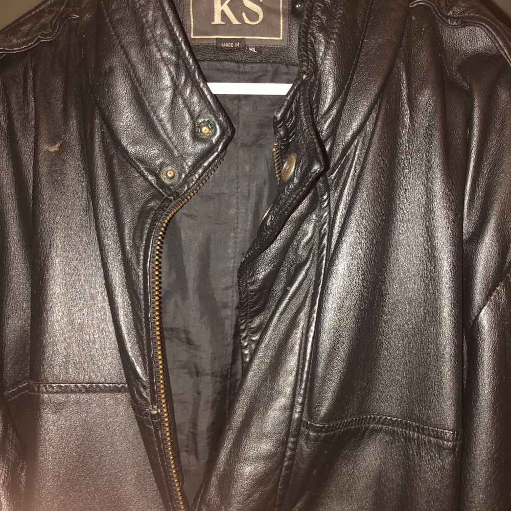 KS Black Leather Jacket